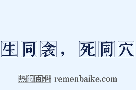 生同衾，死同穴是什么意思的图片